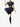Dark blue Vractive short sleeves high waist yoga suit in active pose, moisture wicking fitness set
