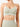 Front view of light green Vractive seamless wash ribbed fabric sports bra, heart neckline activewear
