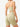 Side back view of light green Vractive seamless wash ribbed fabric sports bra, heart neckline
