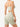Side back view of light green Vractive seamless wash ribbed fabric sports bra, heart neckline