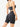 Side back view of black Vractive seamless sports bra, wash ribbed fabric with heart neckline
