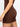 Peach buttocks shaping detail of brown Vractive seamless one piece sport romper, square neck
