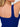 Square neck and shoulder strap detail of blue Vractive seamless one piece sport romper
