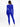 Back view of blue Vractive seamless square neck jumpsuit, long sleeve with thumb holes
