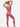 Back view of red Vractive nylon seamless yoga bodysuit, super comfy wholesale activewear

